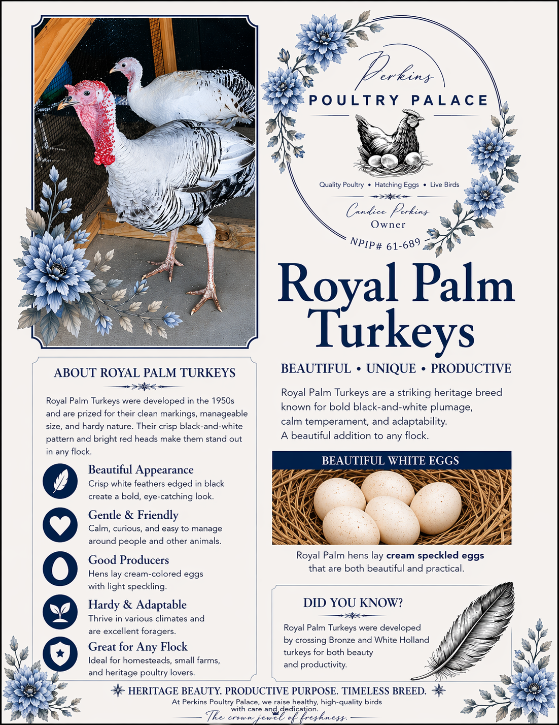Royal Palm Hatching Eggs
